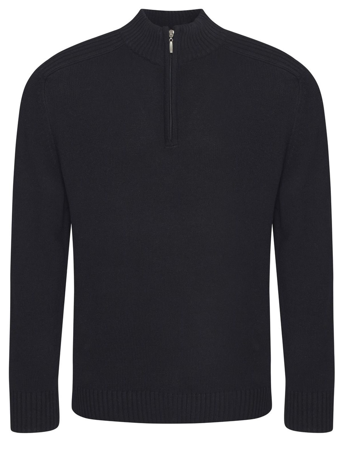 Wakhan duurzame trui met 1/4 rits - BLK - Zwart