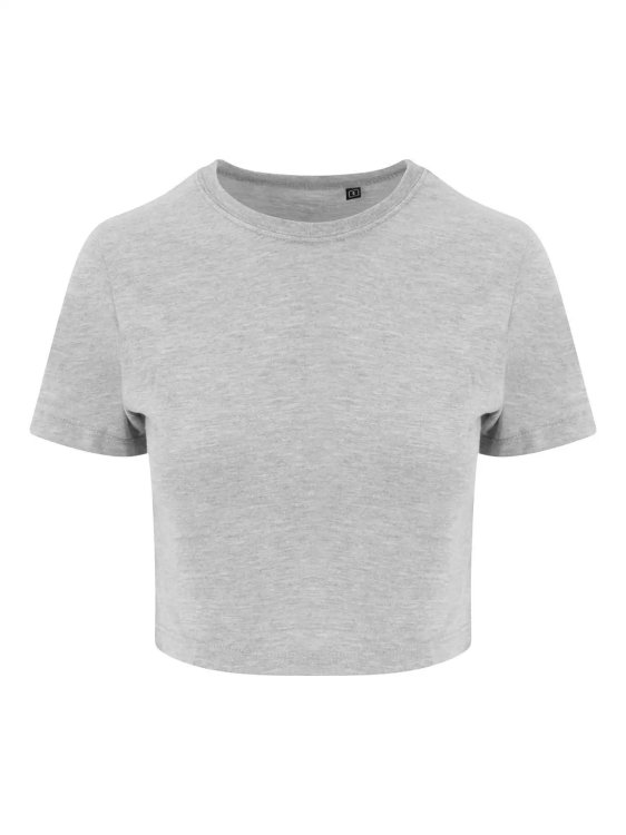 Triblend crop T-shirt voor dames - HGR - Gemêleerd grijs