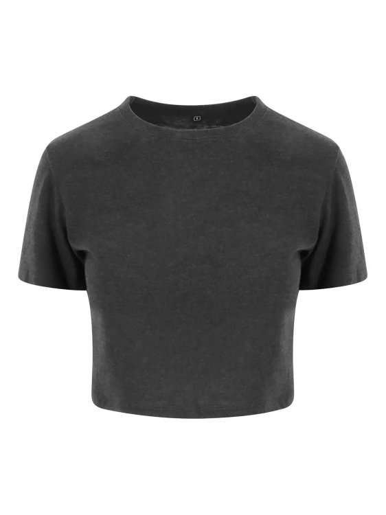 Triblend crop T-shirt voor dames - HBK - Gemêleerd zwart