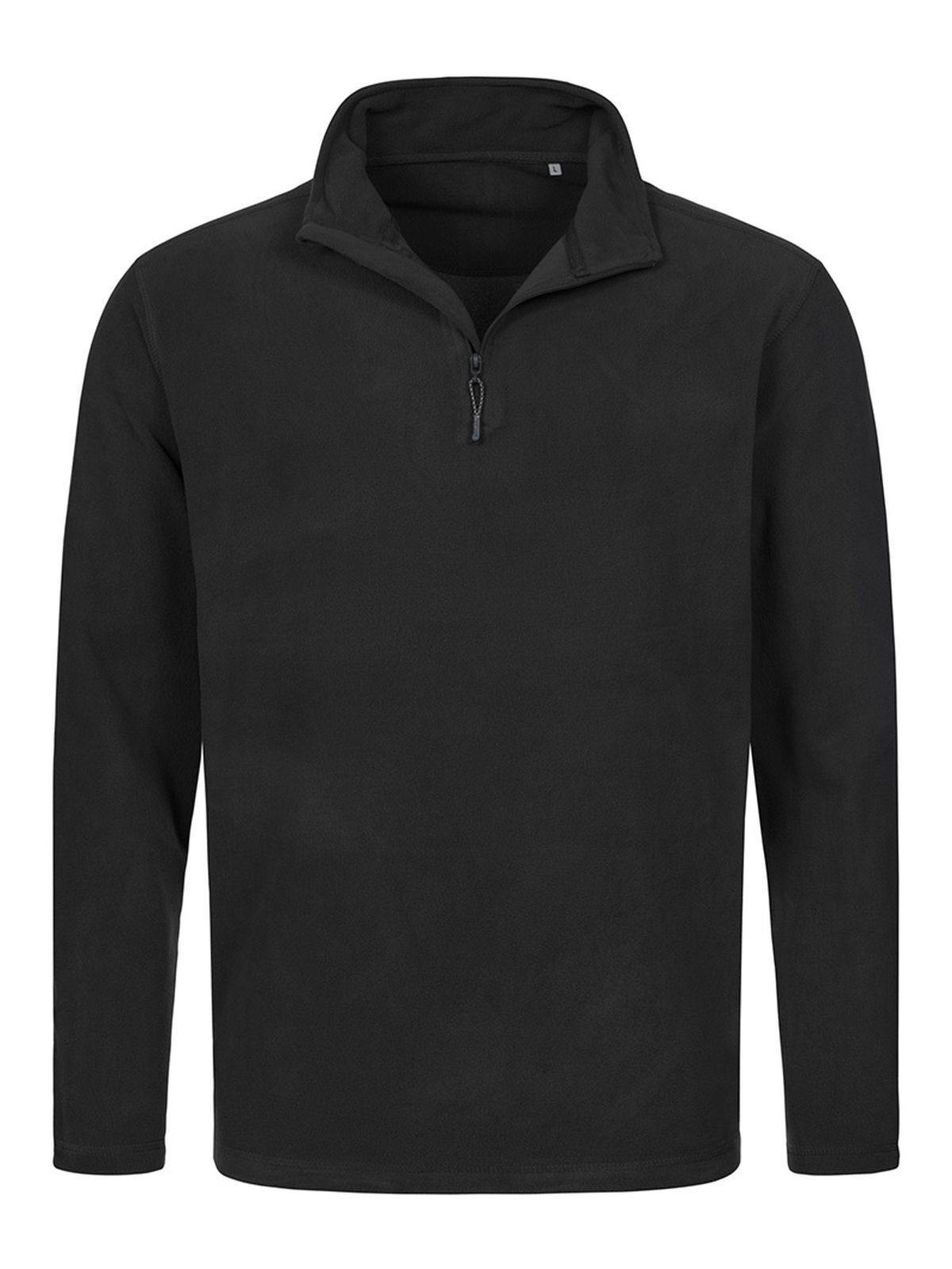 Klassieke fleece trui met halve rits - BLO - Zwarte opaal