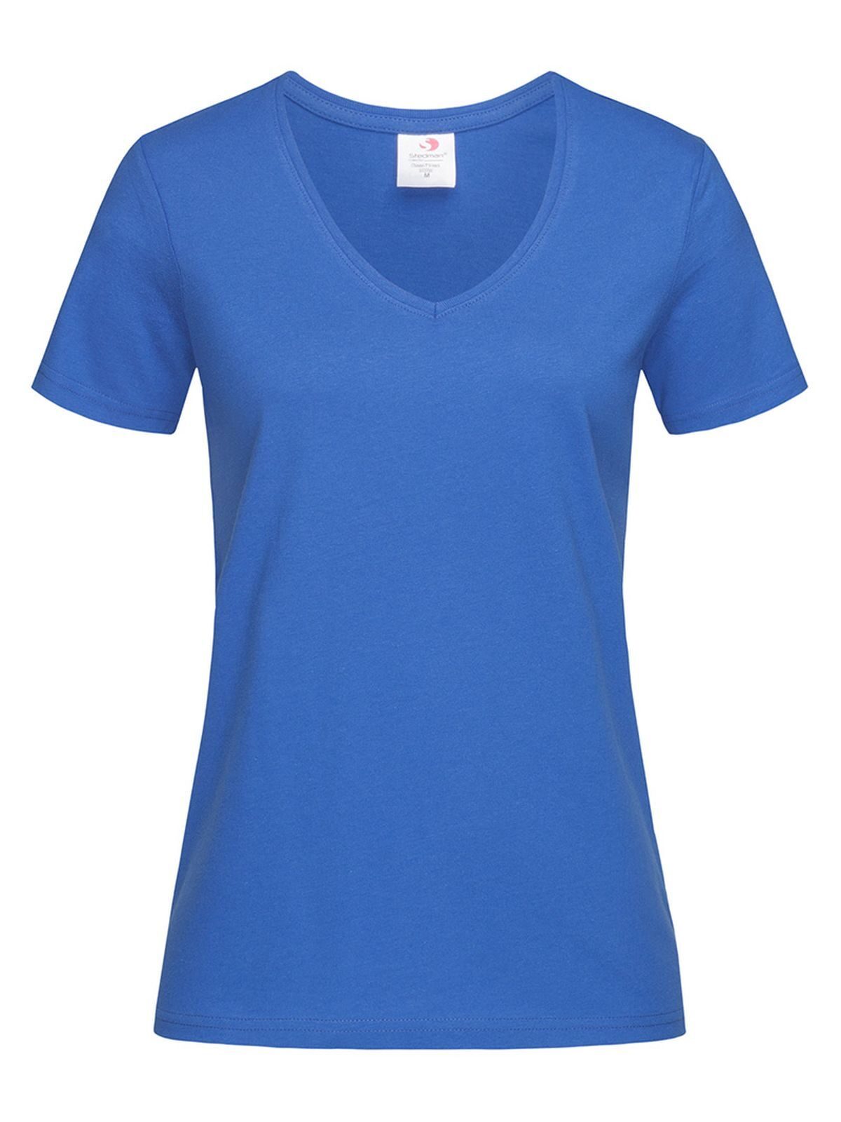 Klassieke T-shirt met V-hals voor dames - BRR - Helder koninklijk