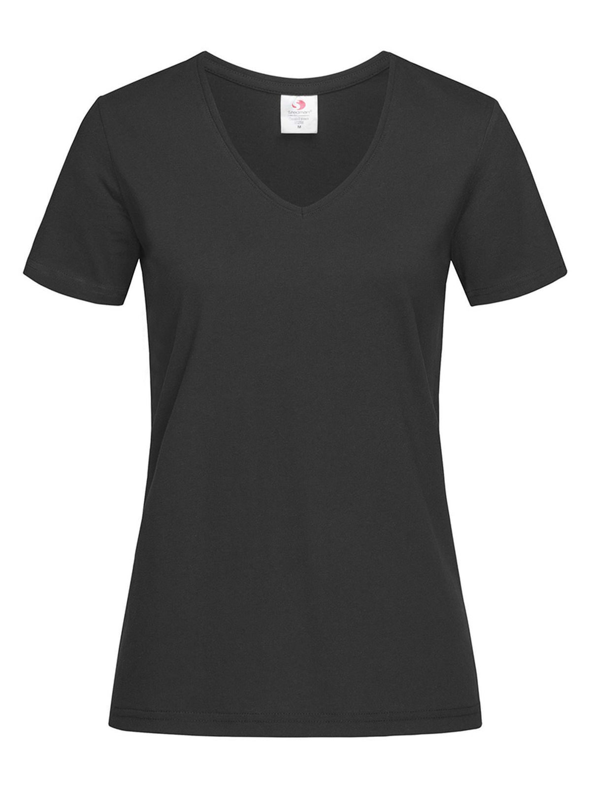 Klassieke T-shirt met V-hals voor dames - BLO - Zwarte opaal
