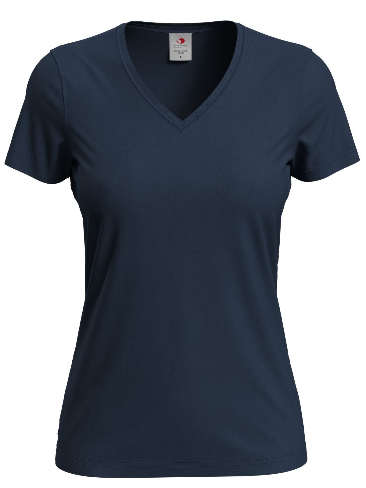 Klassieke T-shirt met V-hals voor dames - BLM - Blauwe middernacht