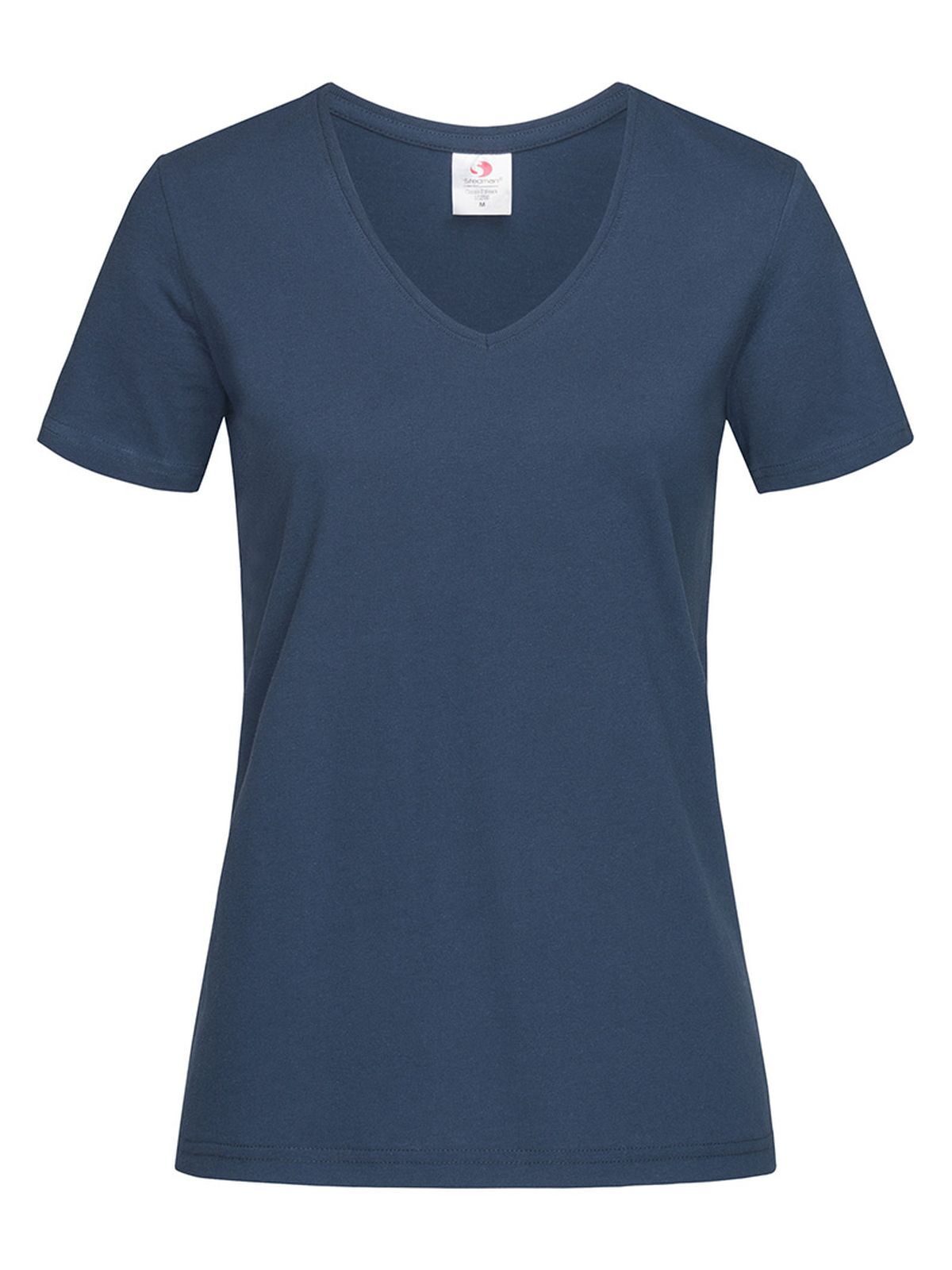Klassieke T-shirt met V-hals voor dames - NAV - Marineblauw
