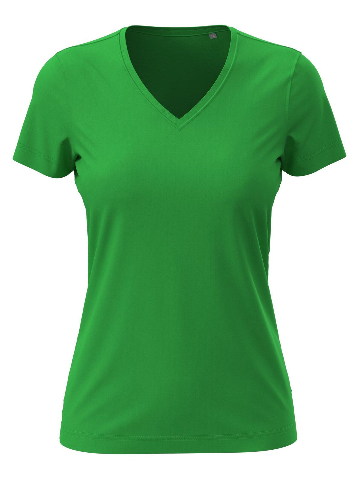 Klassieke T-shirt met V-hals voor dames - KEG - Kelly Green