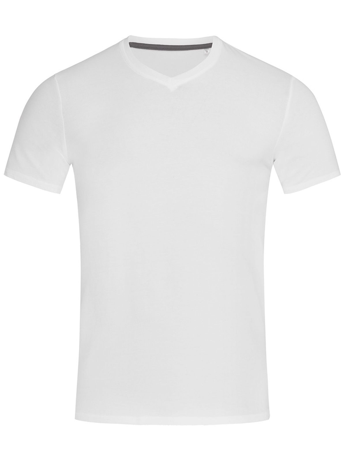 Stretch-T V-hals - WHI - Wit