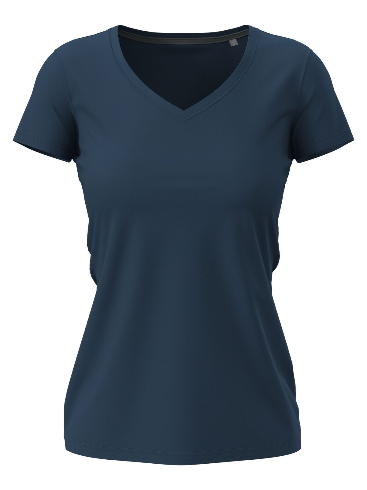 Stretch-T V-hals dames - NAV - Marineblauw