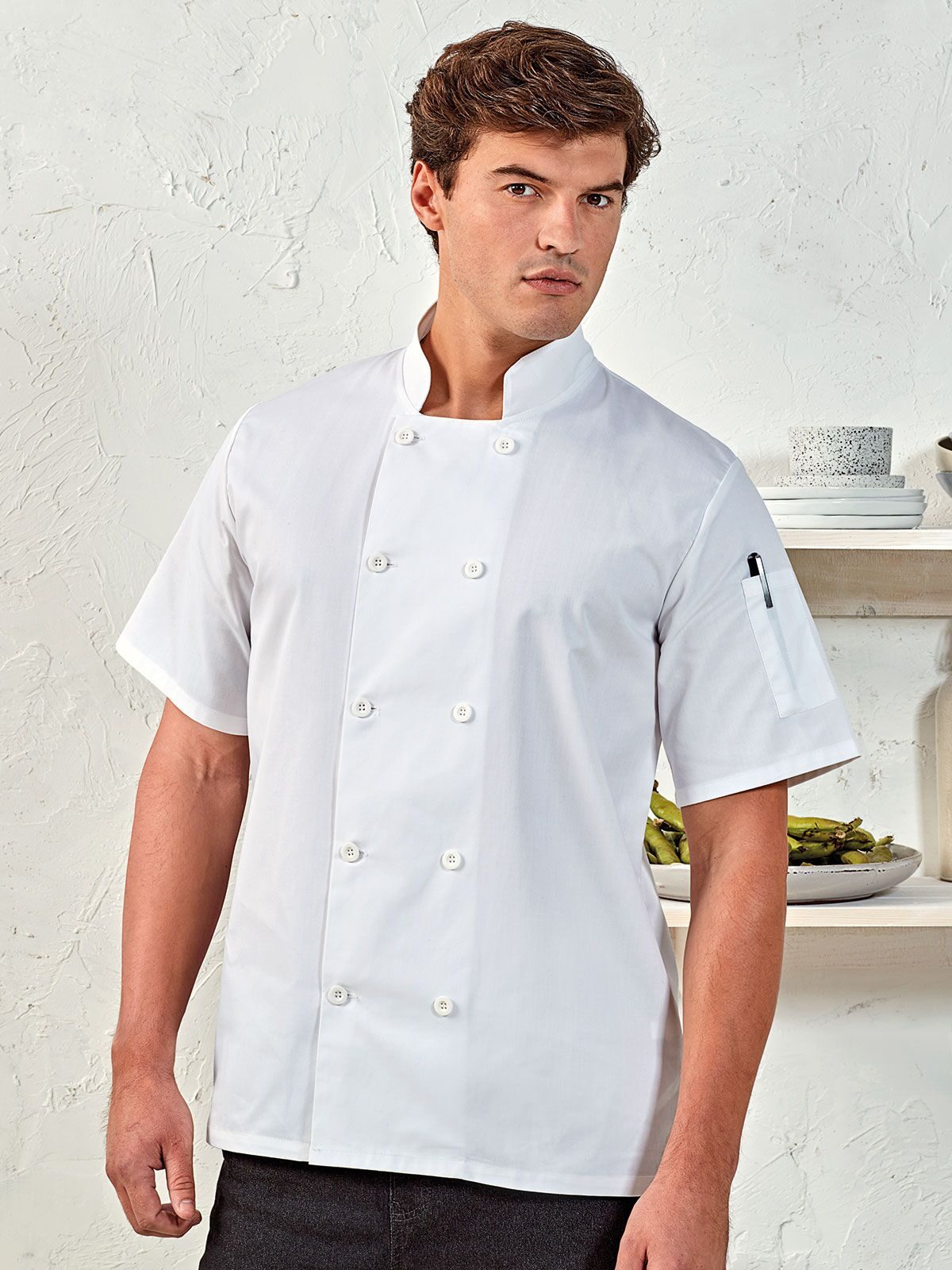 Chefjas met korte mouwen