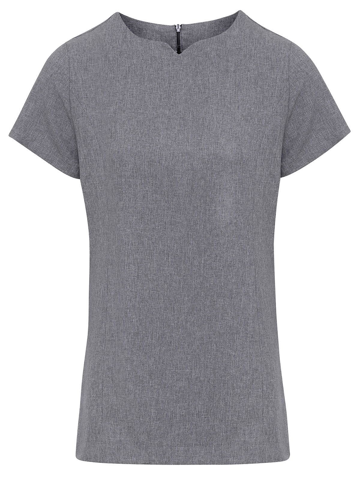 Paarse linnenlook tuniek met uitgesneden hals - GRHE - Grijze heide