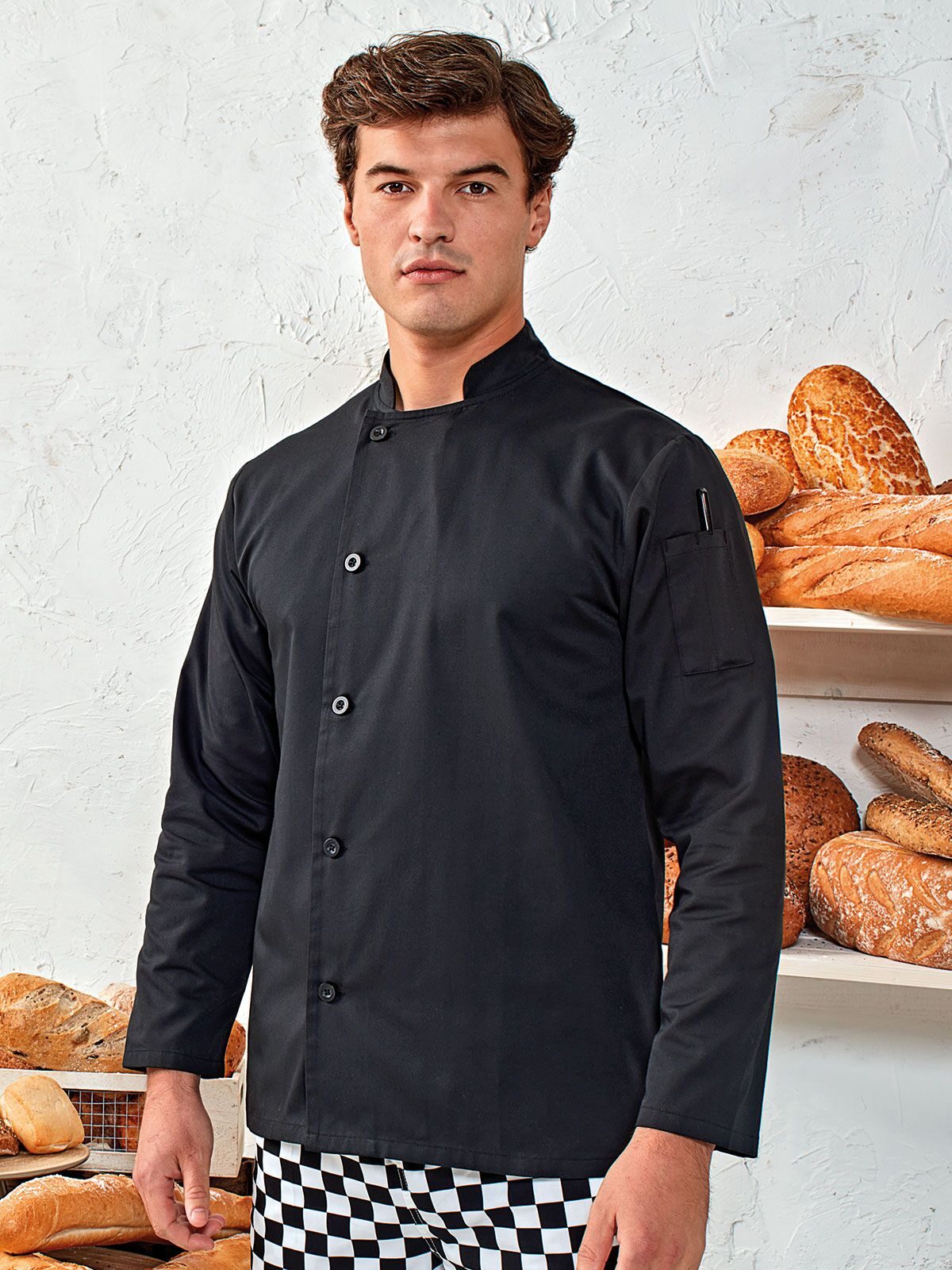 Essentiële koksjas met lange mouwen