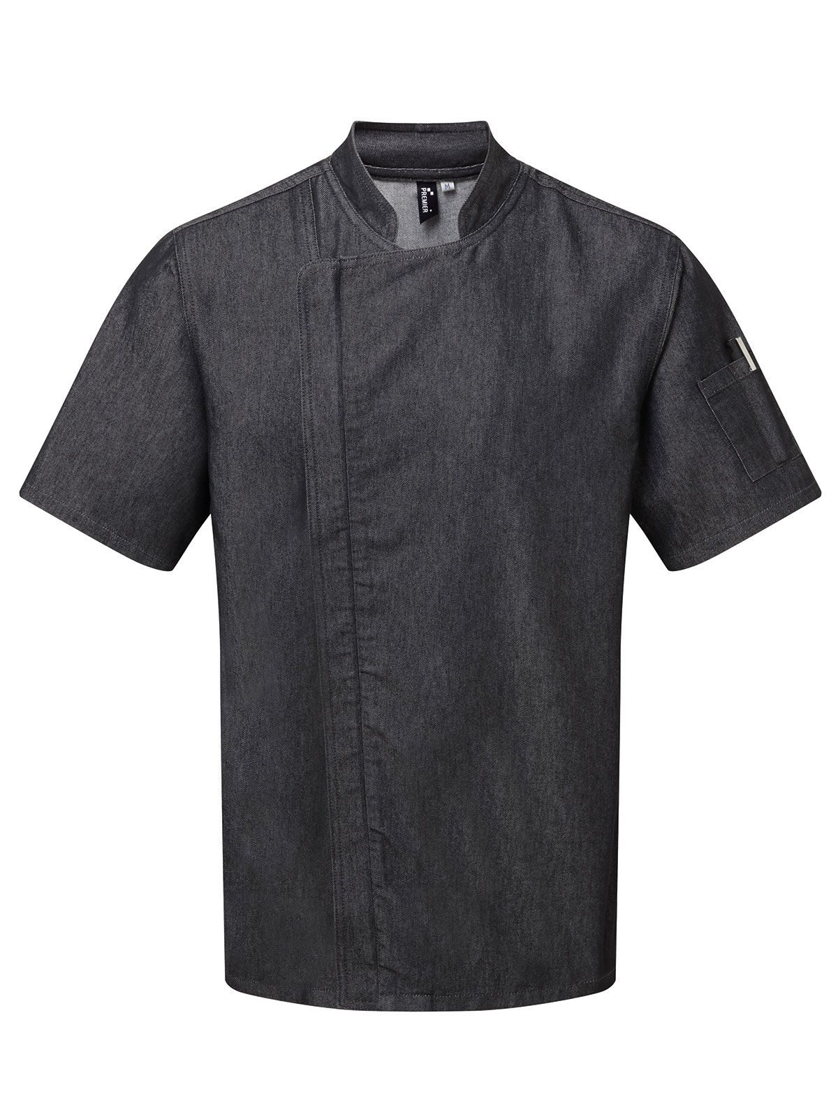 Veste de chef à manches courtes zippée - Denim noir (environ Pantone 426C)