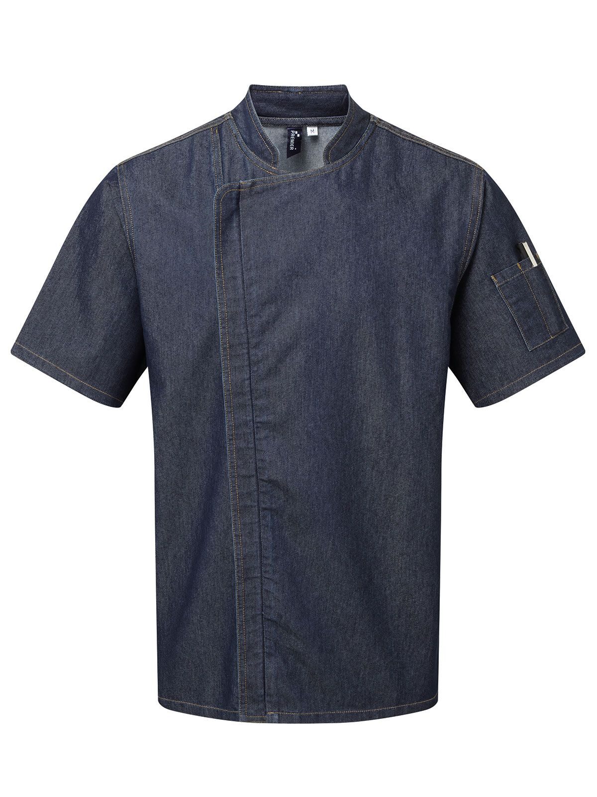 Veste de chef à manches courtes zippée - IDEN - Denim indigo