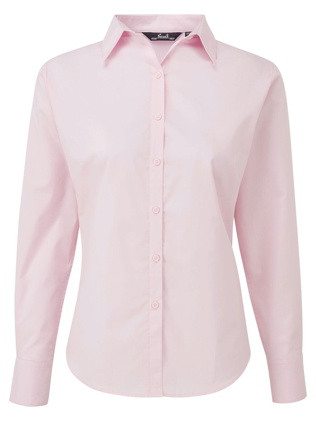 Damesblouse met lange mouwen van poplin - PINK - Roze