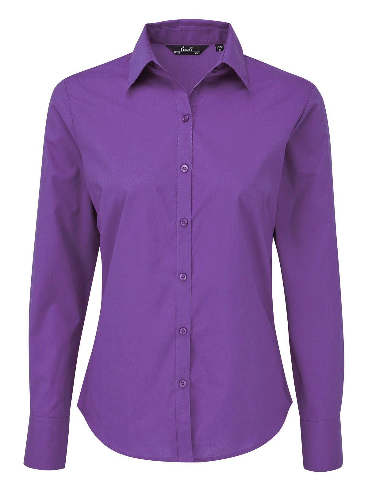 Damesblouse met lange mouwen van poplin - RVIO - Rijk violet