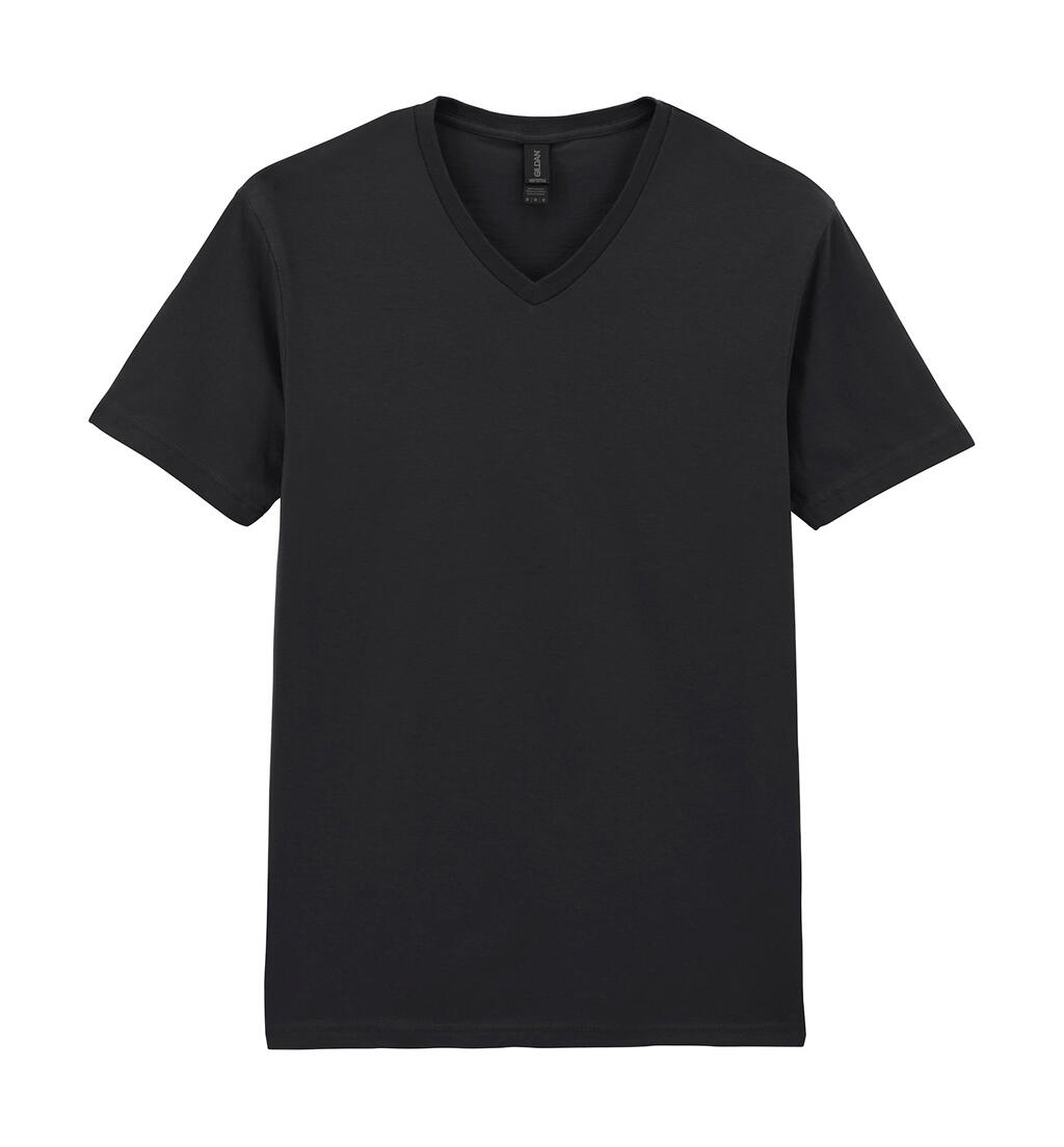 Softstyle® T-shirt met V-hals voor volwassenen - 36 - Zwart
