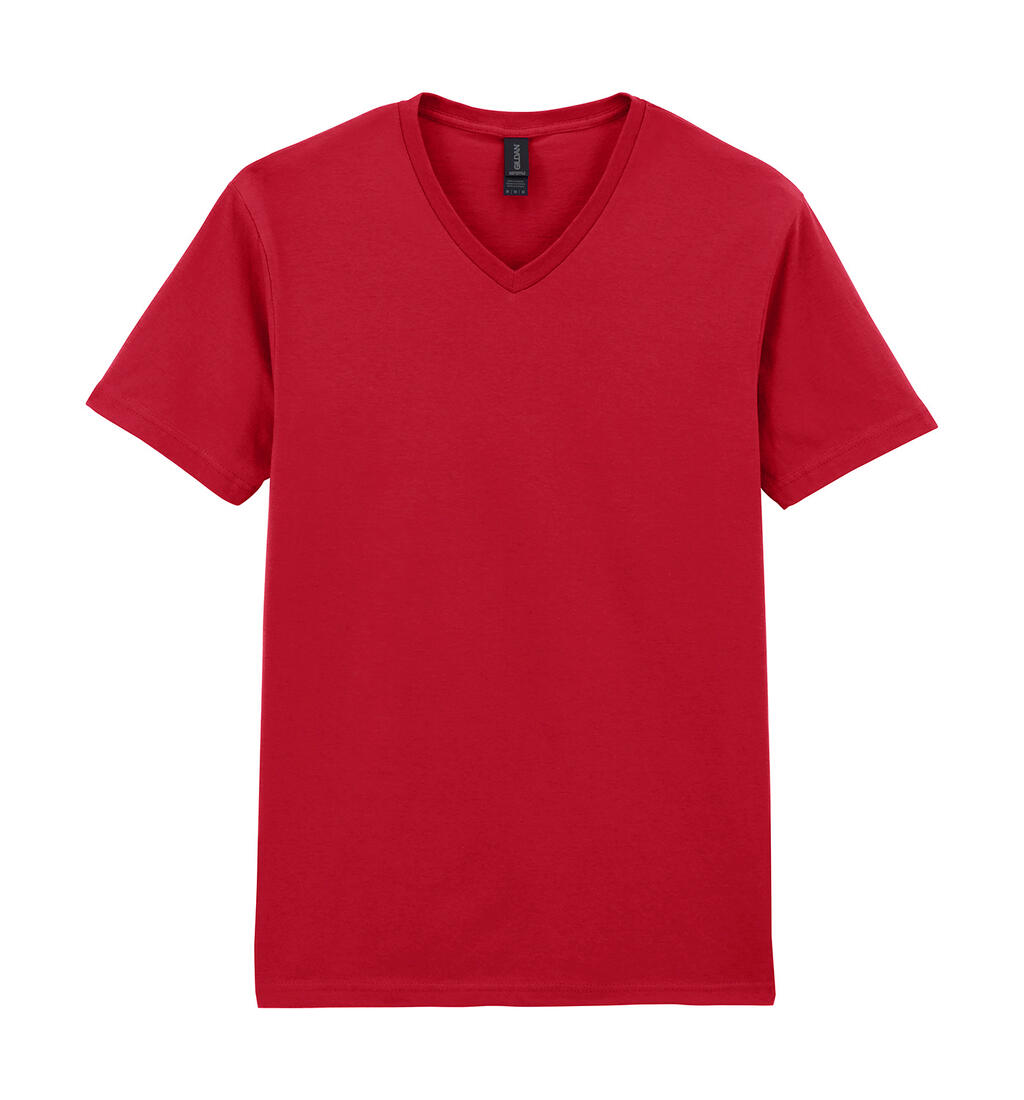 Softstyle® T-shirt met V-hals voor volwassenen - 194 - Kersenrood